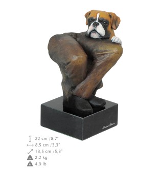 Bokser ręcznie pomalowana statuetka Art-Dog